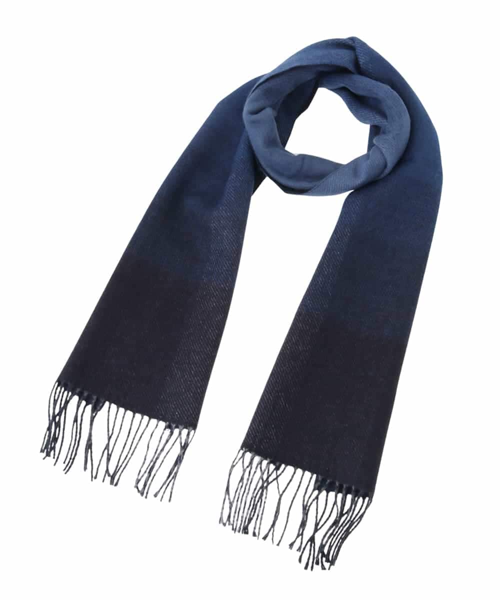 ☆jcrew マフラー ブルー グラデーション グレー ワイド ストール - メルカリ