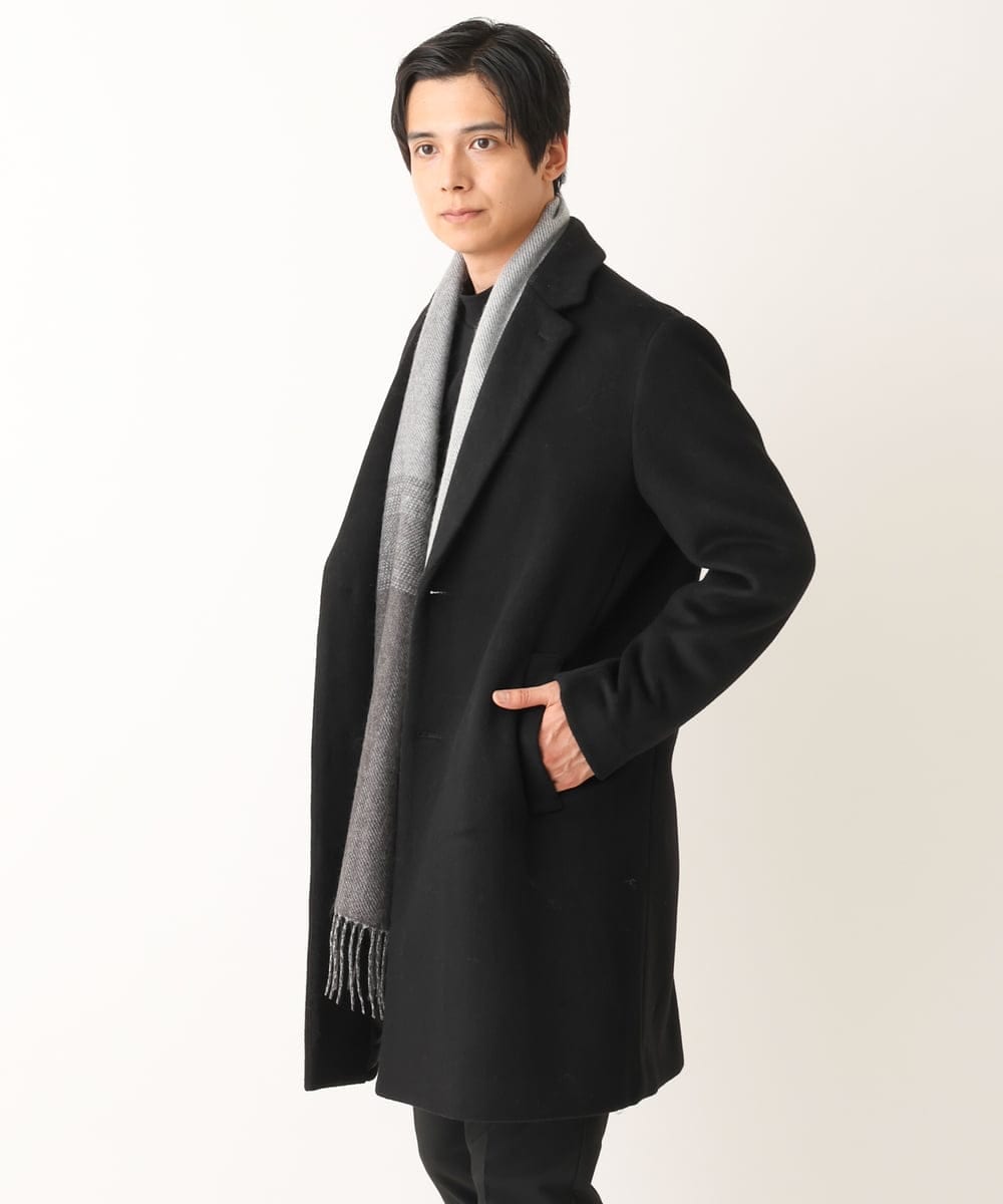 KT3AV22034 a.v.v MEN(アー・ヴェ・ヴェ) 【プレゼントに人気】リバーシブルグラデーションマフラー ダークグレー