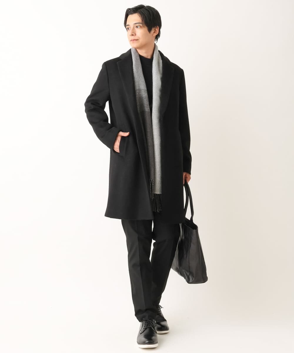 KT3AV22034 a.v.v MEN(アー・ヴェ・ヴェ) 【プレゼントに人気】リバーシブルグラデーションマフラー ダークグレー