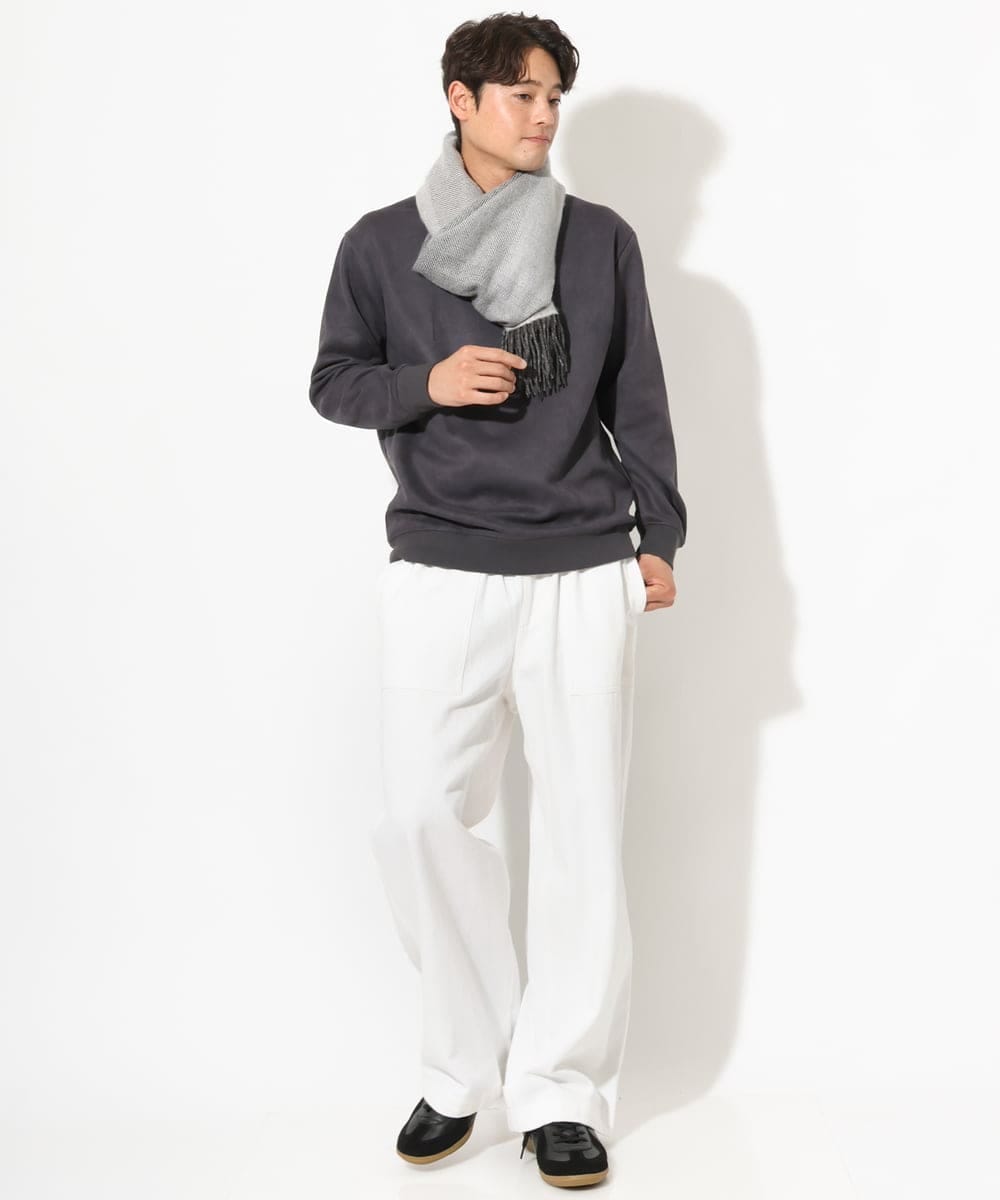 KT3AV22034 a.v.v MEN(アー・ヴェ・ヴェ) 【プレゼントに人気】リバーシブルグラデーションマフラー ダークグレー