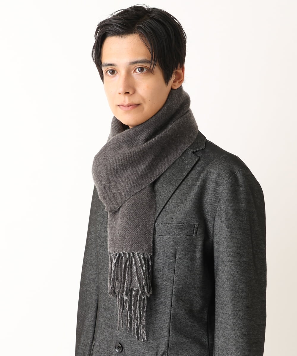 KT3AV22034 a.v.v MEN(アー・ヴェ・ヴェ) 【プレゼントに人気】リバーシブルグラデーションマフラー ダークグレー