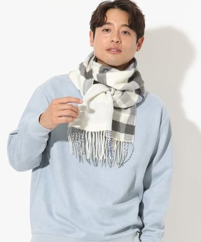 KT3AV34034 a.v.v MEN 【プレゼントに人気】リバーシブルチェックマフラー