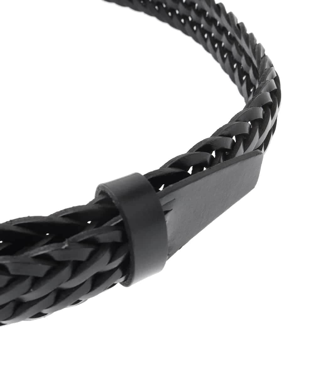KT4GA48059 a.v.v MEN(アー・ヴェ・ヴェ) 【本革】レザーメッシュベルト ブラック