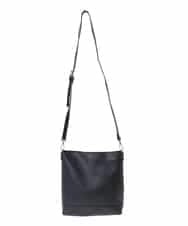 KT5AG74036 a.v.v MEN(アー・ヴェ・ヴェ) 【人気の定番】フェイクレザーショルダーバッグ ブラック