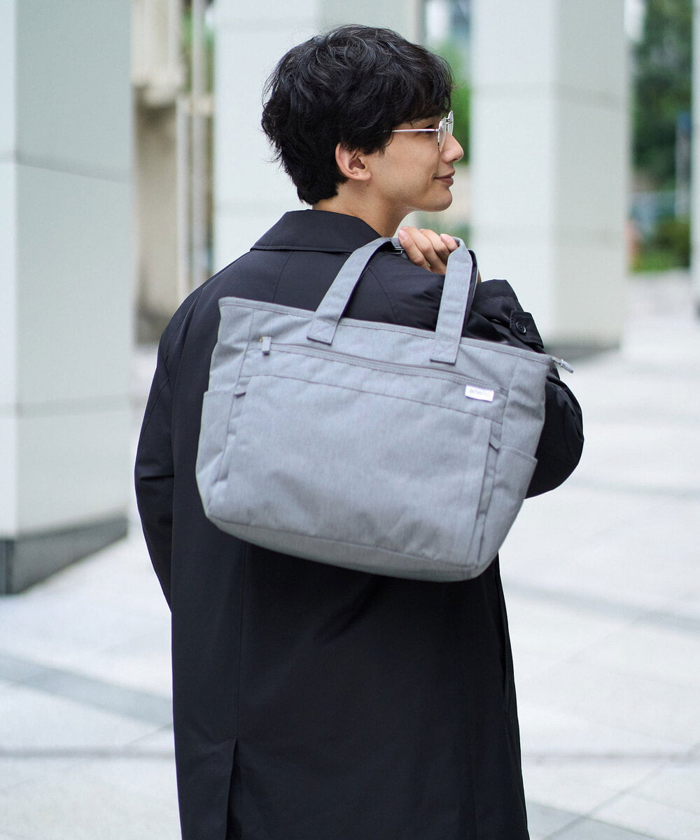 KT5GA04049 a.v.v MEN(アー・ヴェ・ヴェ) 【軽量・撥水・A4収納OK】2WAYトート ライトグレー