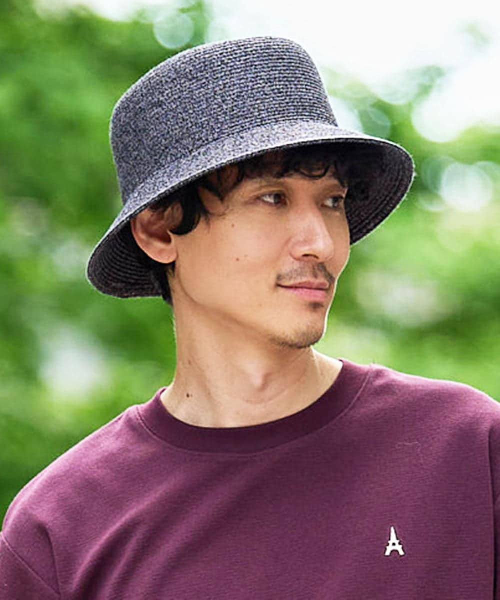 KT7GD49040 a.v.v MEN(アー・ヴェ・ヴェ) 【夏の陽射し対策にも】ブレードバケットハット ブラック
