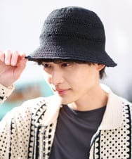 KT7GV19036 a.v.v MEN(アー・ヴェ・ヴェ) 【ユニセックス】クロッシェサーモハット ブラック