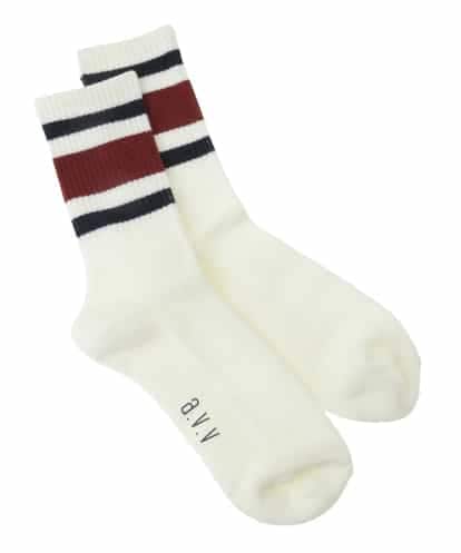 KTLAA02003 a.v.v MEN 【ギフトにオススメ】リブロングボーダーソックス