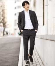 KWJGJ03139 a.v.v MEN(アー・ヴェ・ヴェ) 【洗濯機で洗える/セットアップ対応】メランジストレッチテーラードジャケット ダークグレー