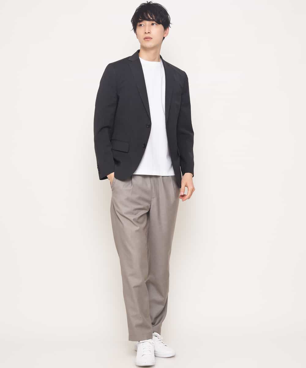 KWJGJ03139 a.v.v MEN(アー・ヴェ・ヴェ) 【洗濯機で洗える/セットアップ対応】メランジストレッチテーラードジャケット ダークグレー