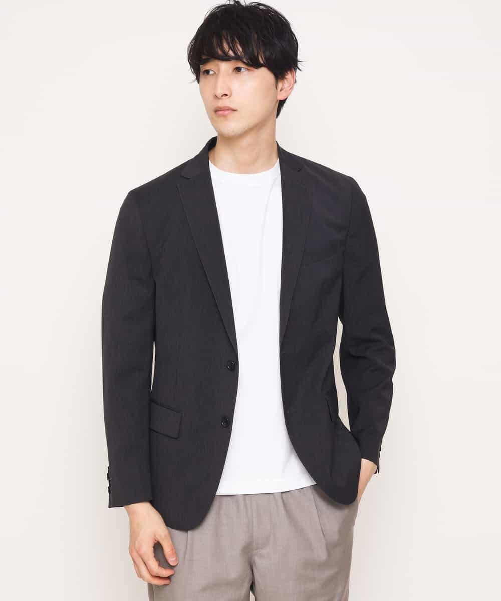 KWJGJ03139 a.v.v MEN(アー・ヴェ・ヴェ) 【洗濯機で洗える/セットアップ対応】メランジストレッチテーラードジャケット ダークグレー