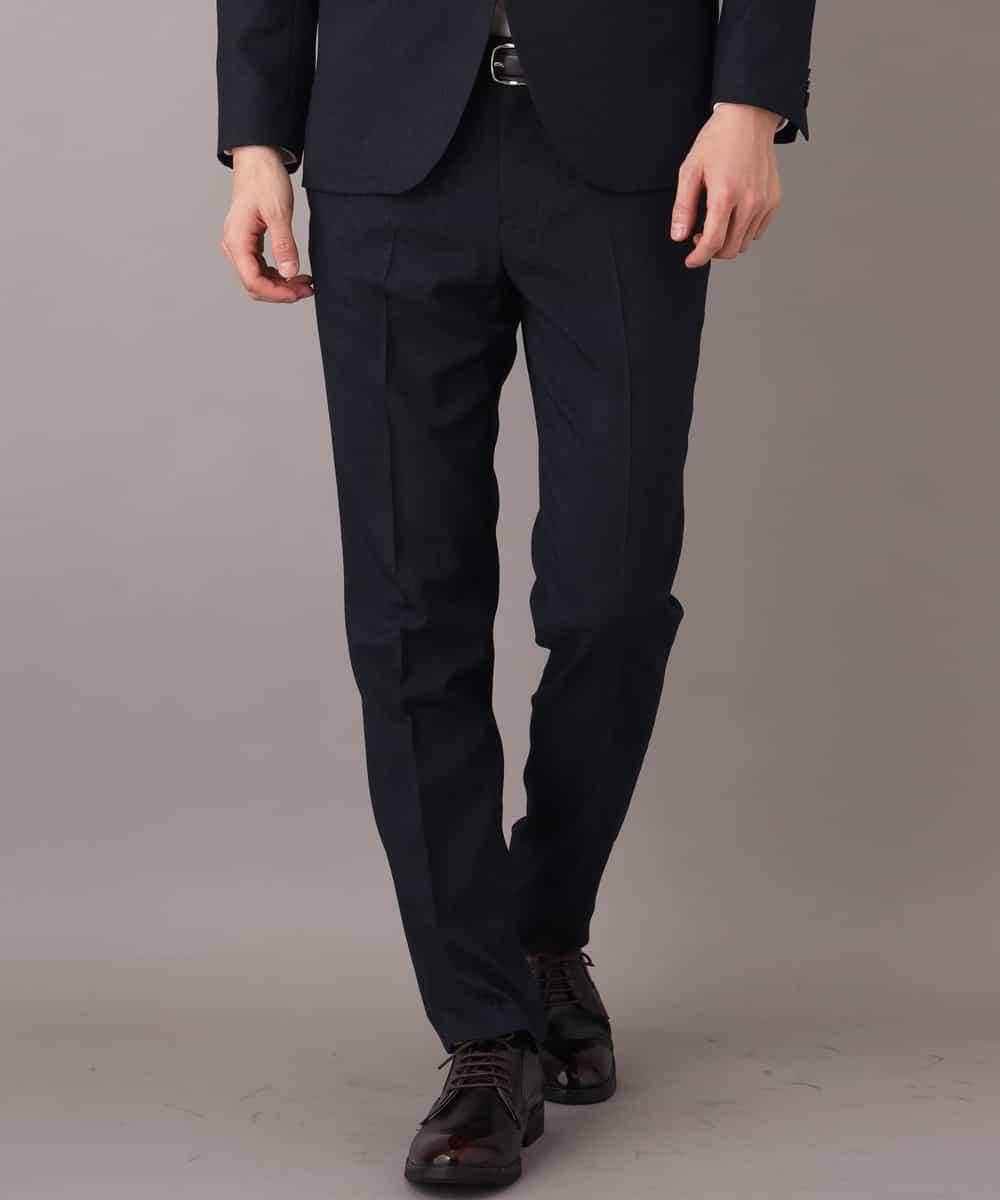 KWLEJ01089 a.v.v MEN(アー・ヴェ・ヴェ) 【セットアップ対応】メランジストレッチスラックス ネイビー