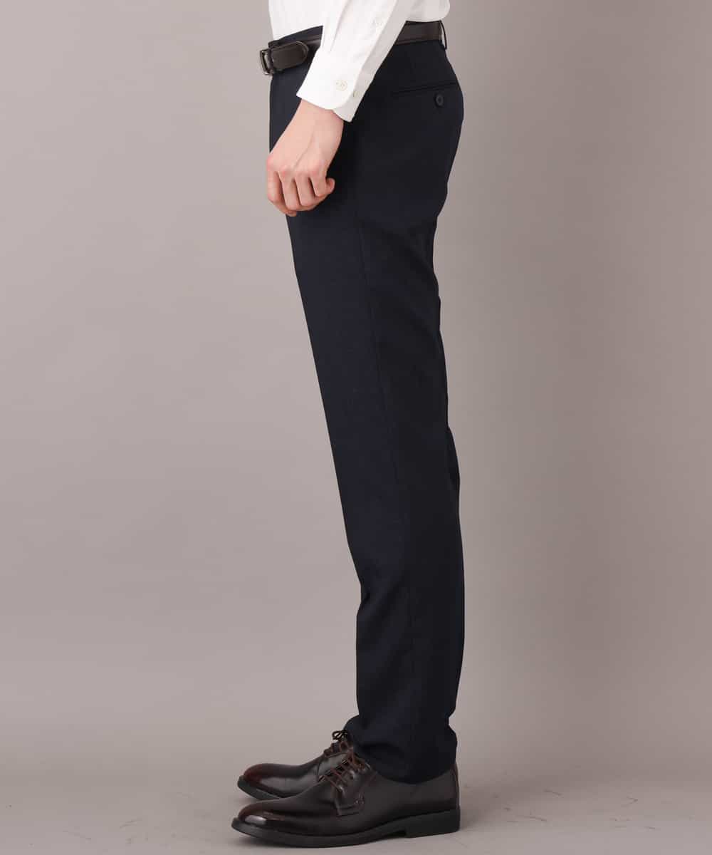 KWLEJ01089 a.v.v MEN(アー・ヴェ・ヴェ) 【セットアップ対応】メランジストレッチスラックス ネイビー