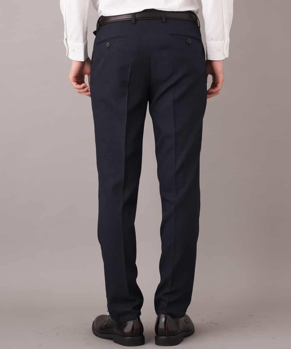 KWLEJ01089 a.v.v MEN(アー・ヴェ・ヴェ) 【セットアップ対応】メランジストレッチスラックス ネイビー