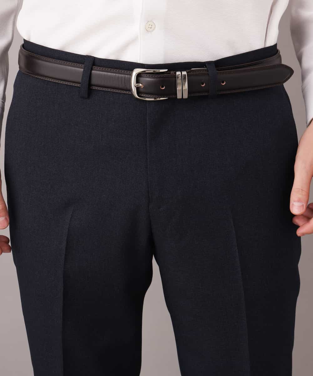 KWLEJ01089 a.v.v MEN(アー・ヴェ・ヴェ) 【セットアップ対応】メランジストレッチスラックス ネイビー