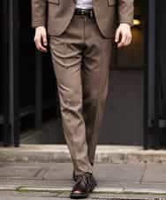 KWLEJ01089 a.v.v MEN(アー・ヴェ・ヴェ) 【セットアップ対応】メランジストレッチスラックス ブラウン