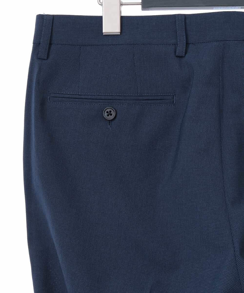 KWLGJ02079 a.v.v MEN(アー・ヴェ・ヴェ) 【洗濯機で洗える/セットアップ対応】ハウンドトゥースストレッチスラックス ネイビー