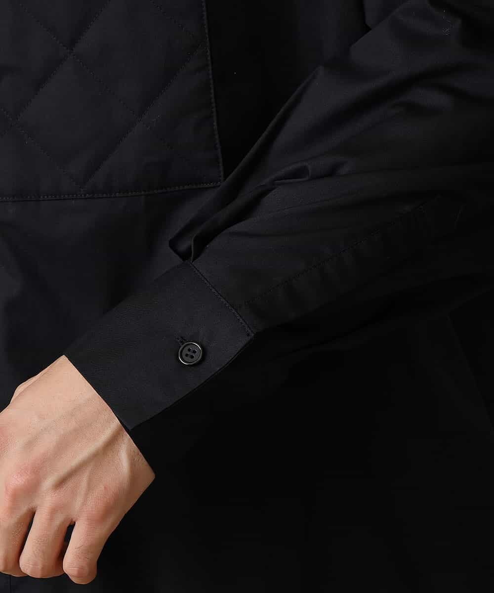 MABJL85127 MK MICHEL KLEIN HOMME(MKミッシェルクランオム) キルトフロントドルマンシャツ ブラック