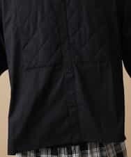 MABJL85127 MK MICHEL KLEIN HOMME(MKミッシェルクランオム) キルトフロントドルマンシャツ ブラック