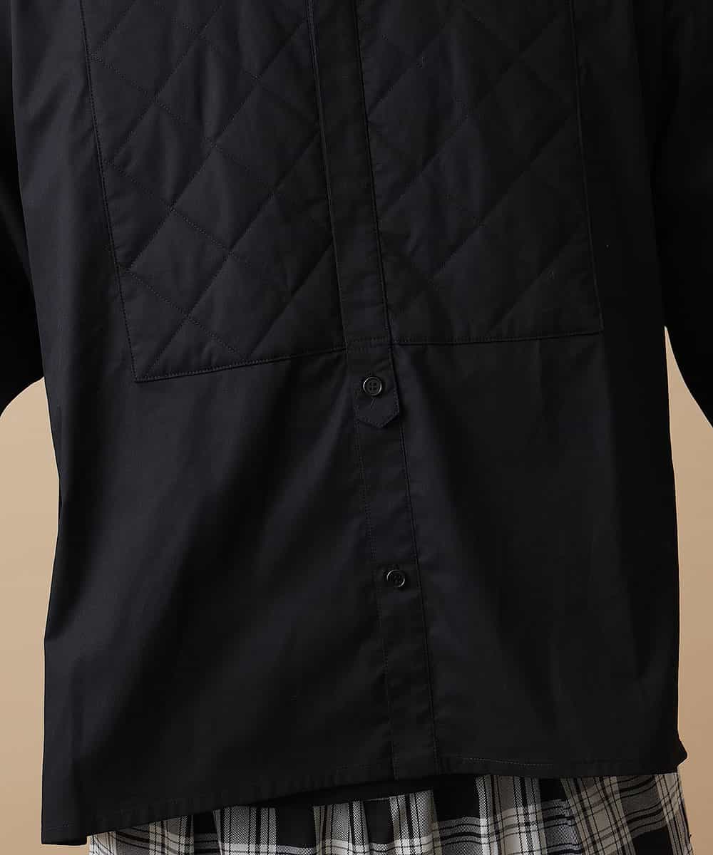 MABJL85127 MK MICHEL KLEIN HOMME(MKミッシェルクランオム) キルトフロントドルマンシャツ ブラック
