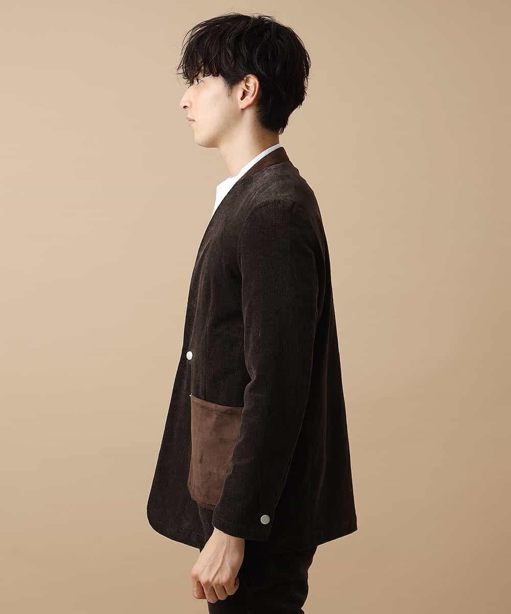 MADAO87172 MK MICHEL KLEIN HOMME(MKミッシェルクランオム) ノーカラージャケット ブラウン