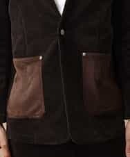 MADAO87172 MK MICHEL KLEIN HOMME(MKミッシェルクランオム) ノーカラージャケット ブラウン