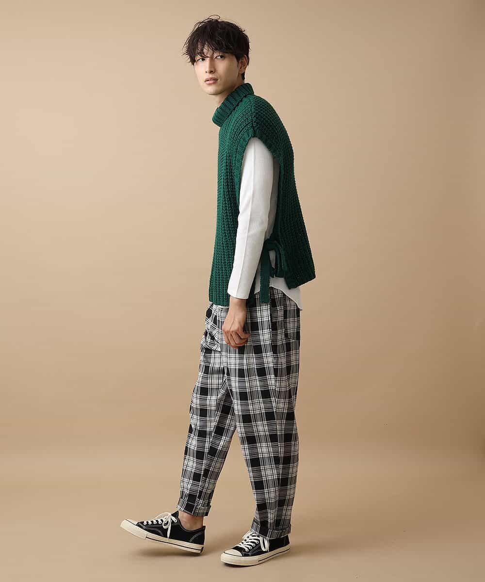 MAIJL86089 MK MICHEL KLEIN HOMME(MKミッシェルクランオム) タートルポンチョベスト グリーン