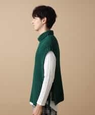 MAIJL86089 MK MICHEL KLEIN HOMME(MKミッシェルクランオム) タートルポンチョベスト グリーン