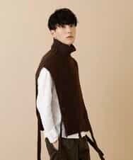 MAIJL86089 MK MICHEL KLEIN HOMME(MKミッシェルクランオム) タートルポンチョベスト ブラウン