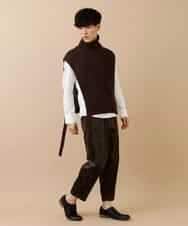 MAIJL86089 MK MICHEL KLEIN HOMME(MKミッシェルクランオム) タートルポンチョベスト ブラウン