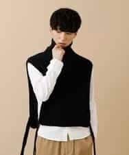 MAIJL86089 MK MICHEL KLEIN HOMME(MKミッシェルクランオム) タートルポンチョベスト ブラック