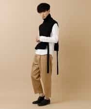 MAIJL86089 MK MICHEL KLEIN HOMME(MKミッシェルクランオム) タートルポンチョベスト ブラック