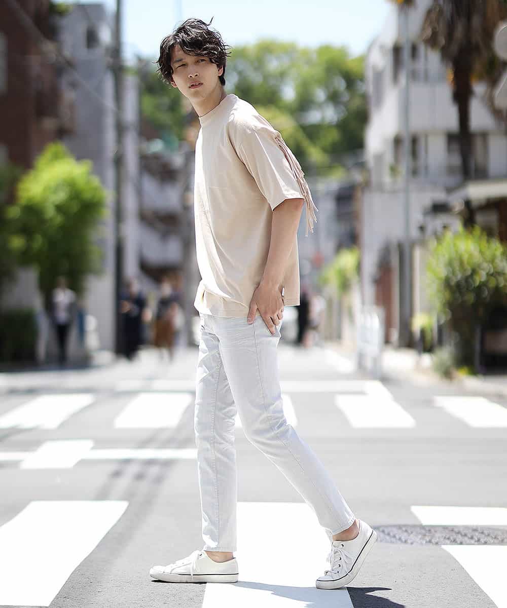 MAKGK88054 MK MICHEL KLEIN HOMME(MKミッシェルクランオム) カットソー／スーパーサンクス フリンジ ベージュ(82)