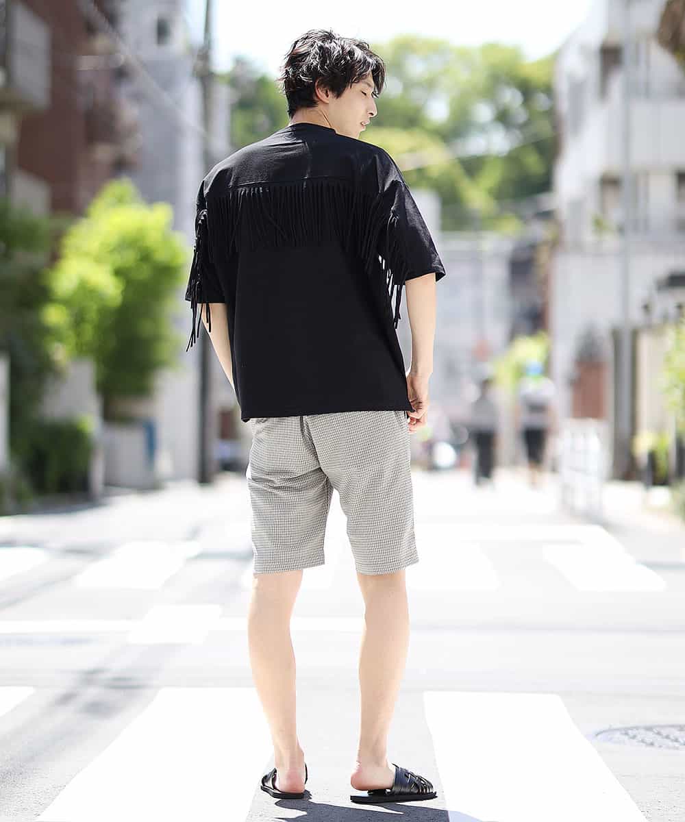 MAKGK88054 MK MICHEL KLEIN HOMME(MKミッシェルクランオム) カットソー／スーパーサンクス フリンジ ブラック(94)