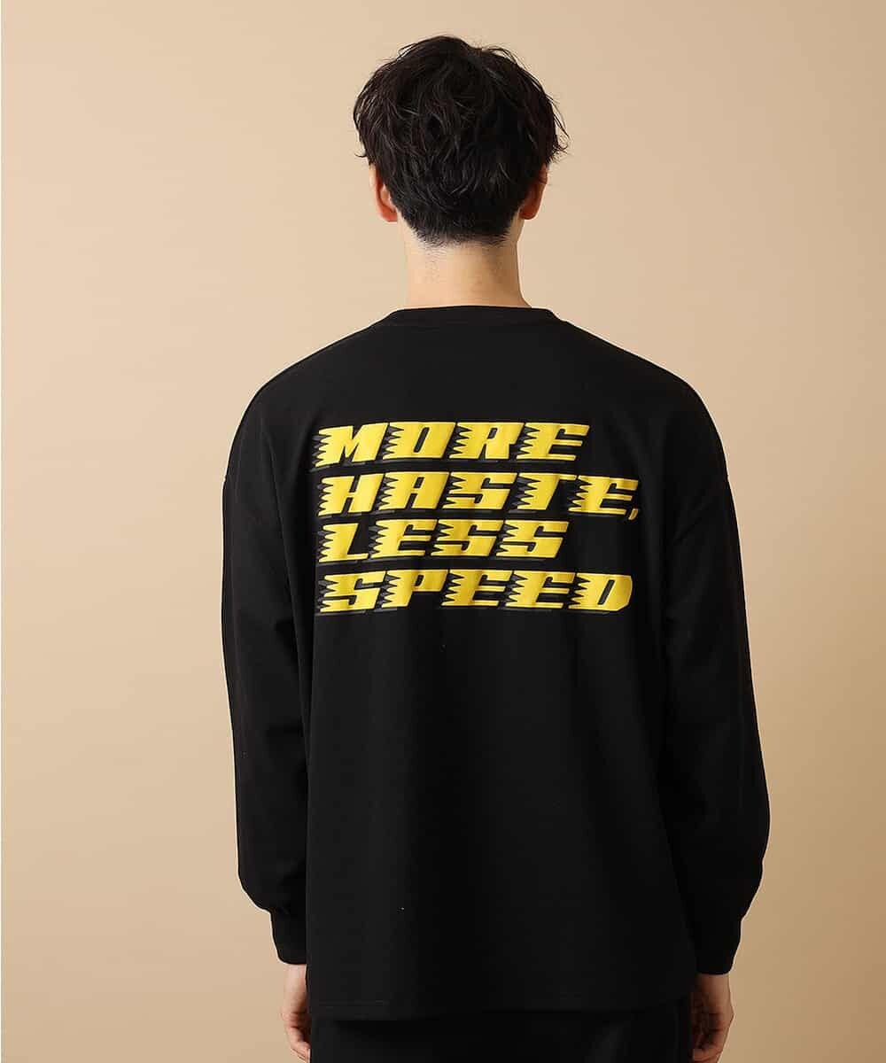 MAKJL81063 MK MICHEL KLEIN HOMME(MKミッシェルクランオム) カットソー／MORE HASTE LESS SPEED BIC ロング Tシャツ ブラック