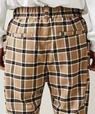 MALJL80127 MK MICHEL KLEIN HOMME(MKミッシェルクランオム) パンツ／タックワイド　チェック ベージュ