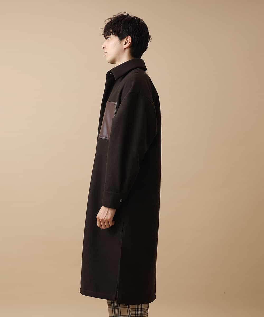 MAUAO88180 MK MICHEL KLEIN HOMME(MKミッシェルクランオム) ロングシャツコート ブラウン