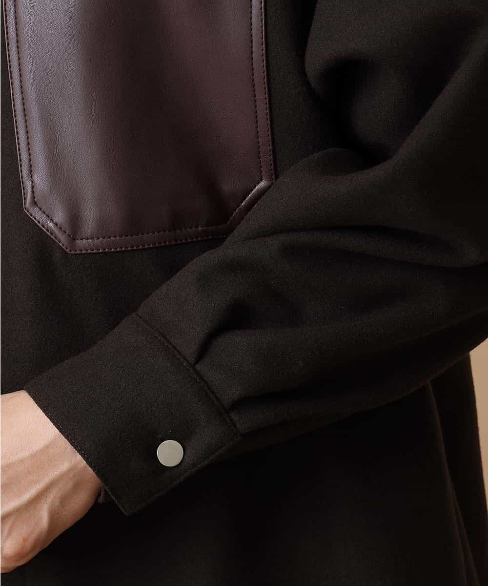 MAUAO88180 MK MICHEL KLEIN HOMME(MKミッシェルクランオム) ロングシャツコート ブラウン