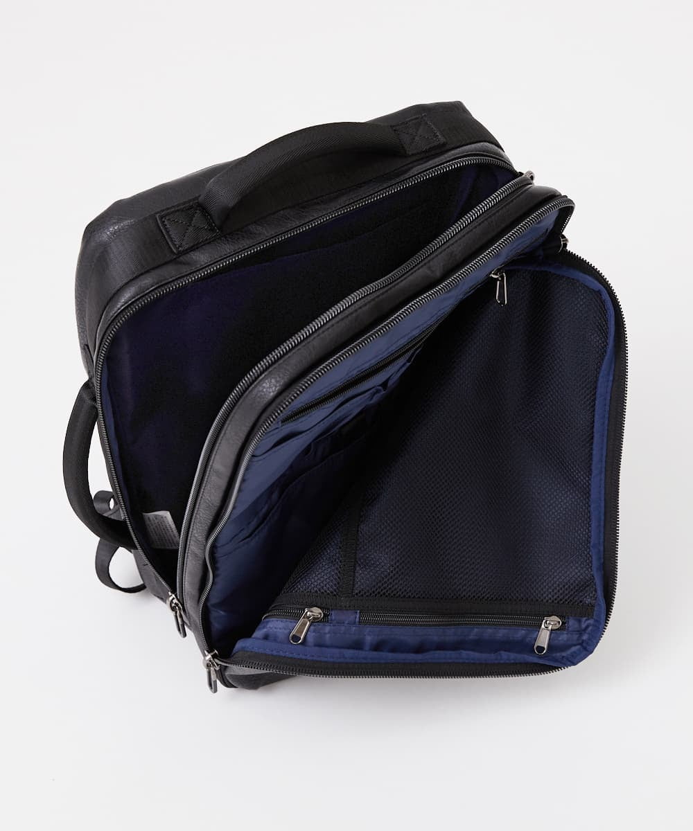 MD5AW56095 MK MICHEL KLEIN HOMME(MKミッシェルクランオム) レザータッチ2WAYリュック ブラック(94)