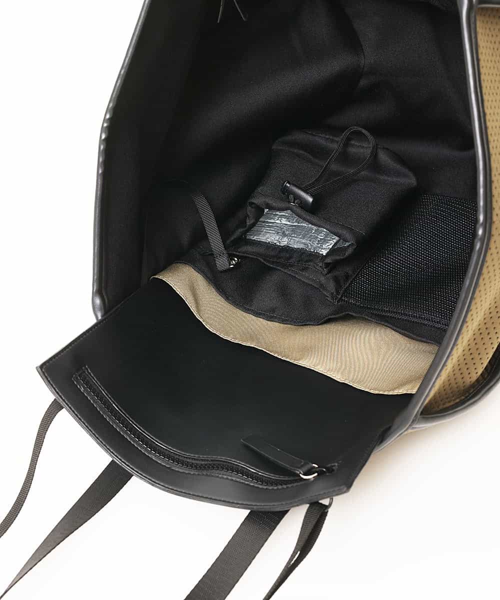 MD5GN30120 MK MICHEL KLEIN HOMME(MKミッシェルクランオム) ボンディングパンチングトートバッグ カーキ