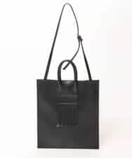 MD5GN34075 MK MICHEL KLEIN HOMME(MKミッシェルクランオム) スクエアフリンジバッグ ブラック