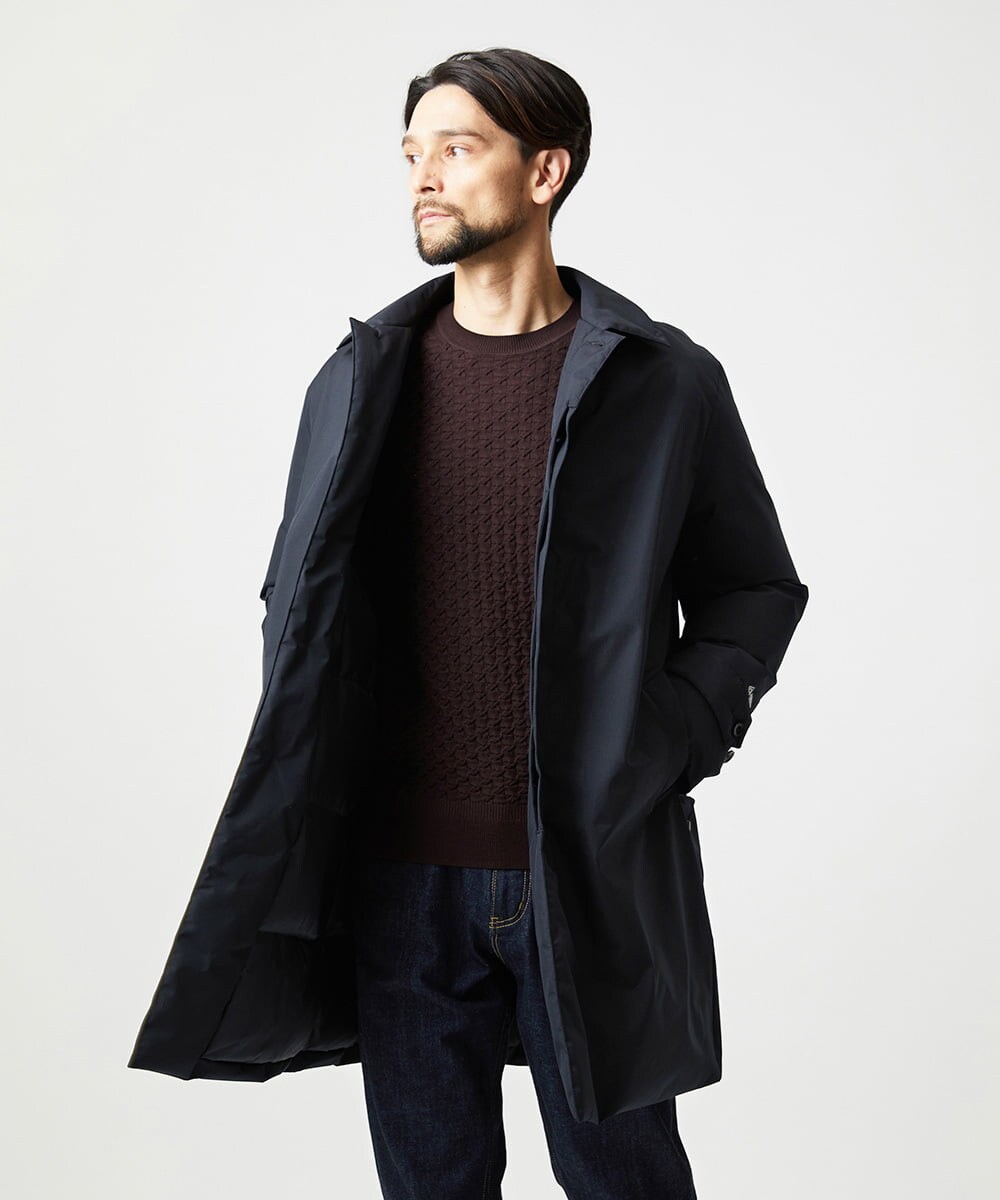 MIUAG90590 MICHEL KLEIN HOMME(ミッシェルクラン オム) 【別注】+Phenix　ステンカラーダウンコート ブラック