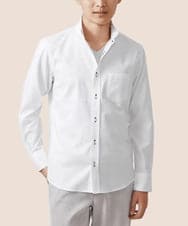 MKBAA51130 MK MICHEL KLEIN HOMME(MKミッシェルクランオム) 【残りわずか/在庫限り/日本製生地使用】長袖シャツ/ダイヤシャンブレー ホワイト