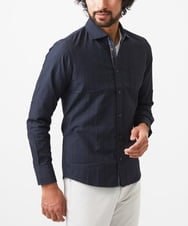 MKBAA53120 MK MICHEL KLEIN HOMME(MKミッシェルクランオム) 【日本製生地使用】長袖シャツ/ドビーリバーシブル ダークグレー