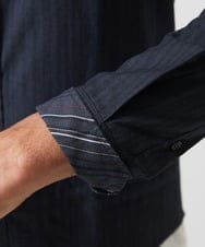 MKBAA53120 MK MICHEL KLEIN HOMME(MKミッシェルクランオム) 【日本製生地使用】長袖シャツ/ドビーリバーシブル ダークグレー