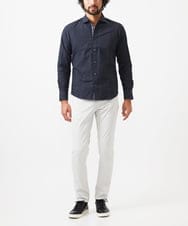 MKBAA53120 MK MICHEL KLEIN HOMME(MKミッシェルクランオム) 【日本製生地使用】長袖シャツ/ドビーリバーシブル ダークグレー