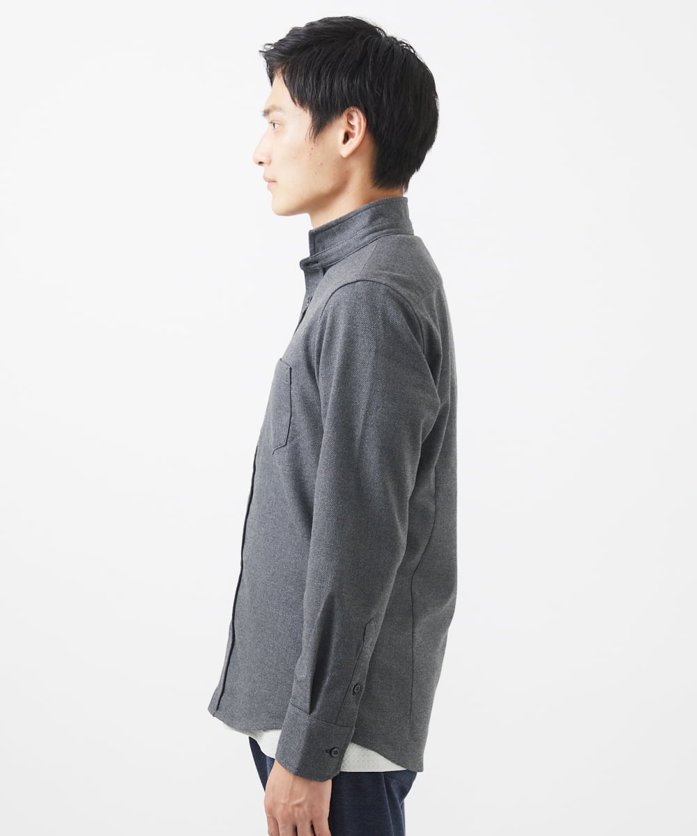 MKBAA65150 MK MICHEL KLEIN HOMME(MKミッシェルクランオム) 【ON/OFF対応】長袖シャツ/ソフトサーモダイヤカット グレー