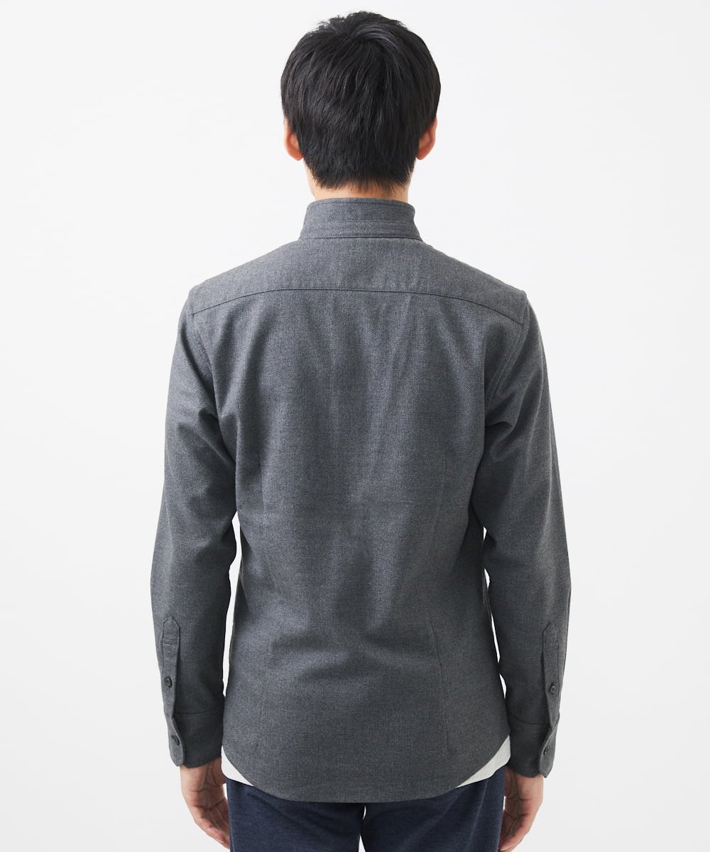 MKBAA65150 MK MICHEL KLEIN HOMME(MKミッシェルクランオム) 【ON/OFF対応】長袖シャツ/ソフトサーモダイヤカット グレー