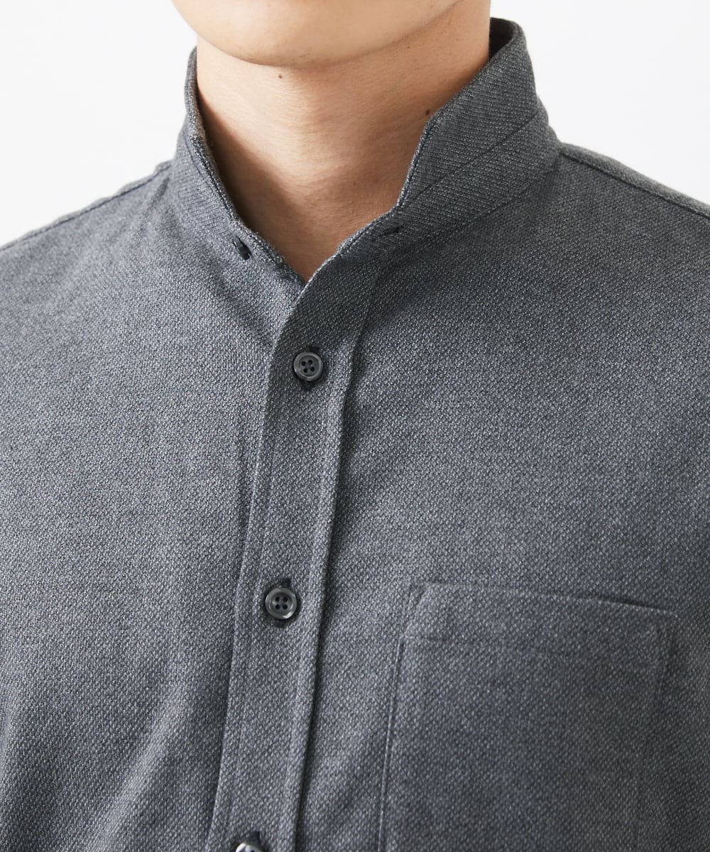 MKBAA65150 MK MICHEL KLEIN HOMME(MKミッシェルクランオム) 【ON/OFF対応】長袖シャツ/ソフトサーモダイヤカット グレー