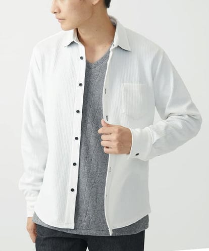 MKBAC20110 MK MICHEL KLEIN HOMME 【大きいサイズあり】ストライプジャージシャツ